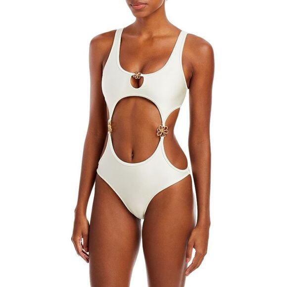 CULT GAIA Frances cutout embellished swimsuit in Size XL - Picture 1 of 9